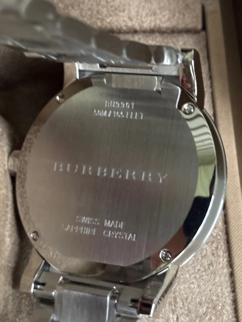 Burberry Silver Black Dial Heritage Watch, Like New with Box